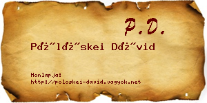 Pölöskei Dávid névjegykártya